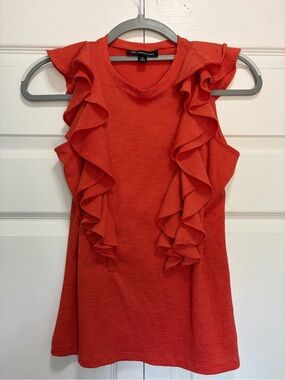 INC International Concepts Textured Sleeveless Top - Coral Red